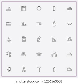 icon set about home with   attic window, sleeping and household chemicals