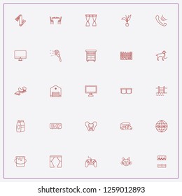 icon set about home with keywords pelvis, hallway and electronic table watch