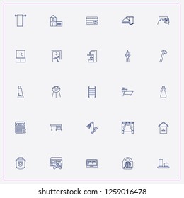 icon set about home with keywords heating battery, towel and household chemicals