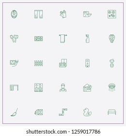 icon set about home with keywords household chemicals, sofa and fence