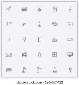 icon set about home with keywords pliers, computer and putty knife