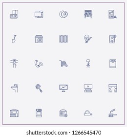 icon set about home with keywords computer monitor, dishwasher and lock