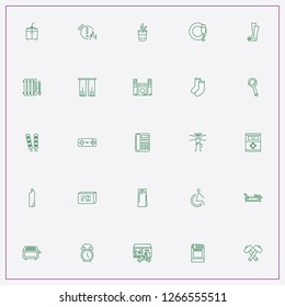 icon set about home with keywords heater temperature, winter socks and curtains