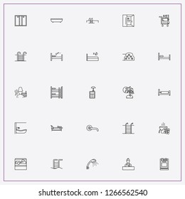 icon set about hotel with  automatic doors, bathhouse and hotel five stars