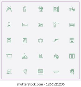 icon set about hotel with keywords sauna, basin and door hanger