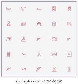 icon set about hotel with keywords viski glass, reception and do not disturb