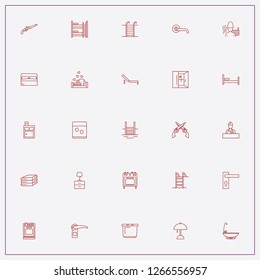 icon set about hotel with keywords nightstand, breakfast in bed and revolver