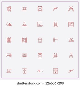 icon set about hotel with keywords gas stove, decker bed and swimming pool ladder