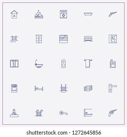 icon set about hotel with keywords nightstand, towels and door hanger