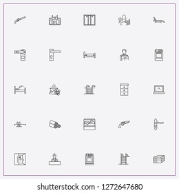 icon set about hotel with keywords bathhouse, swimming pool ladder and automatic doors