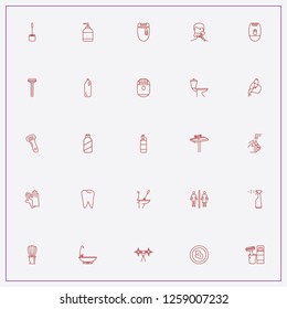 icon set about hygiene with keywords shampoo, faucet and toilet