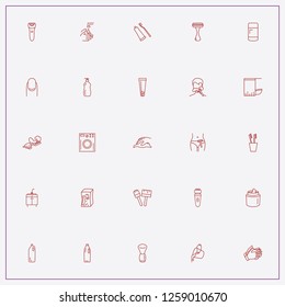 icon set about hygiene with keywords razor, virus bacteria and cosmetics cream
