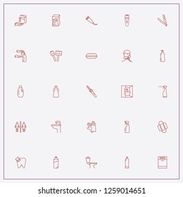 icon set about hygiene with keywords broom with brush, wash basin and washing hands