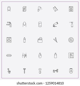 icon set about hygiene with keywords cutting nail, epilator and manicure