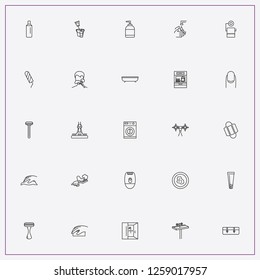 icon set about hygiene with keywords teeth brush, cream tube and dishwasher