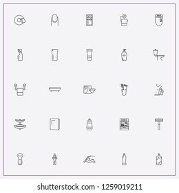 icon set about hygiene with keywords bathroom shelve, shower and diapers