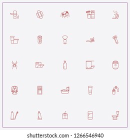icon set about hygiene with keywords bath curtain, razor and bug