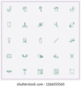 icon set about hygiene with keywords teeth brush, bathroom mirror and household chemicals