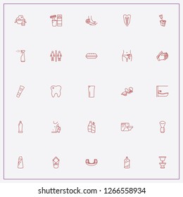 icon set about hygiene with keywords razor, teeth implant and soap