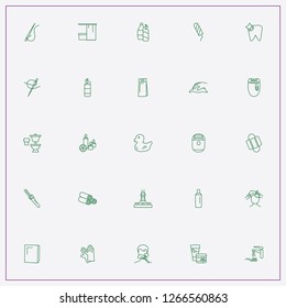 icon set about hygiene with keywords duck toy, flush the toothbrush and sauna candle
