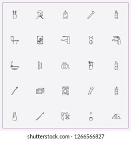 icon set about hygiene with keywords toilet, faucet and bath