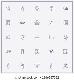 icon set about hygiene with keywords rag, bath curtain and teeth brush