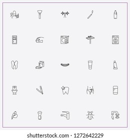 icon set about hygiene with keywords sponge, bug and razor