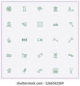 icon set about industry with  construction trolley, street camera icon and clutch