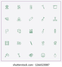 icon set about industry with keywords flash drive, printer and plug