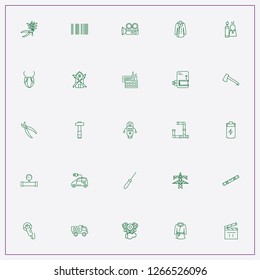 icon set about industry with keywords plant cutter, electrical saw and clapper