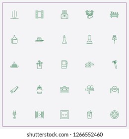 icon set about industry with keywords engine cylinders, hammer and printer