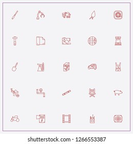 icon set about industry with keywords robotics, computer board and sewing machine