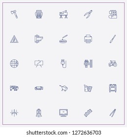 icon set about industry with keywords post service car, camera film and petrol station