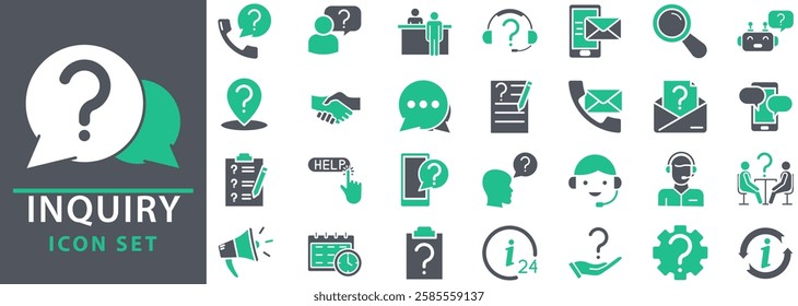 icon set about inquiry in vector. inquiry icon set. set icons about inquiry.  vector illustration.