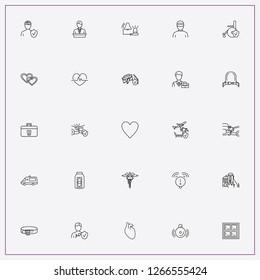 icon set about insurance with keywords health sign, thief and money box