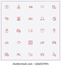 icon set about insurance with keywords accident insurance contract, money check and insurance agreement