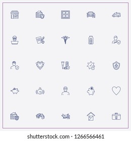 icon set about insurance with keywords accident insurance contract, emergency car and alarm