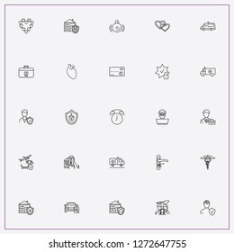 icon set about insurance with keywords house on fire, health insurance and travel insurance