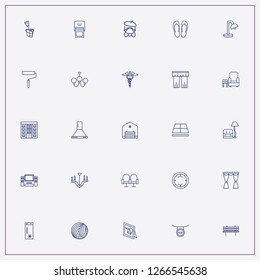 icon set about interior with keywords curtains, transport signs and painter