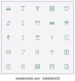 icon set about interior with keywords lamp, arch interior and candle