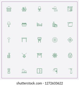 icon set about interior with keywords door lock, basin and ship decor