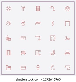 icon set about interior with keywords surveillance camera, chest off drawers and painter