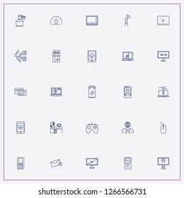 icon set about internet with keywords game joystick, mail reply and computer case box