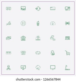 icon set about internet with keywords electronic table watch, mobile phone and internet trolley