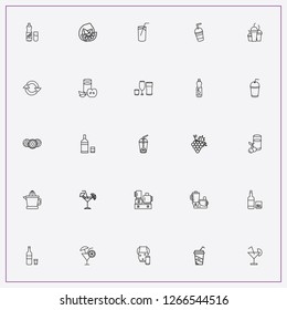 icon set about juice with keywords vodka, cocktail and cherry juice