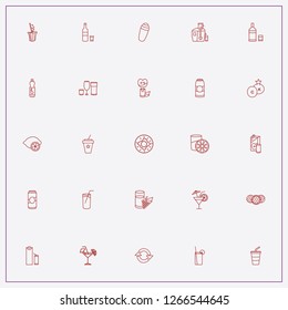 icon set about juice with keywords cocktail, fresh juice and lemon