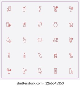 icon set about juice with keywords fresh juice, bar shaker and carafe with glass