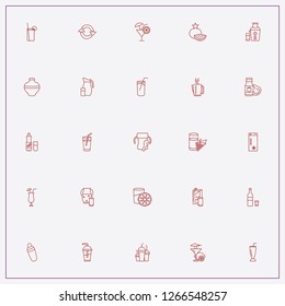 icon set about juice with keywords pomegranate, vodka and pitcher