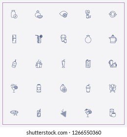 icon set about juice with keywords refrigerator, beer can and mango