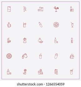 icon set about juice with keywords pomegranate, apple juice and drinks glasses